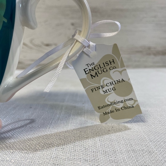 The English Mug Co Footed Floral Mug Green and Pink - Picture 3 of 7